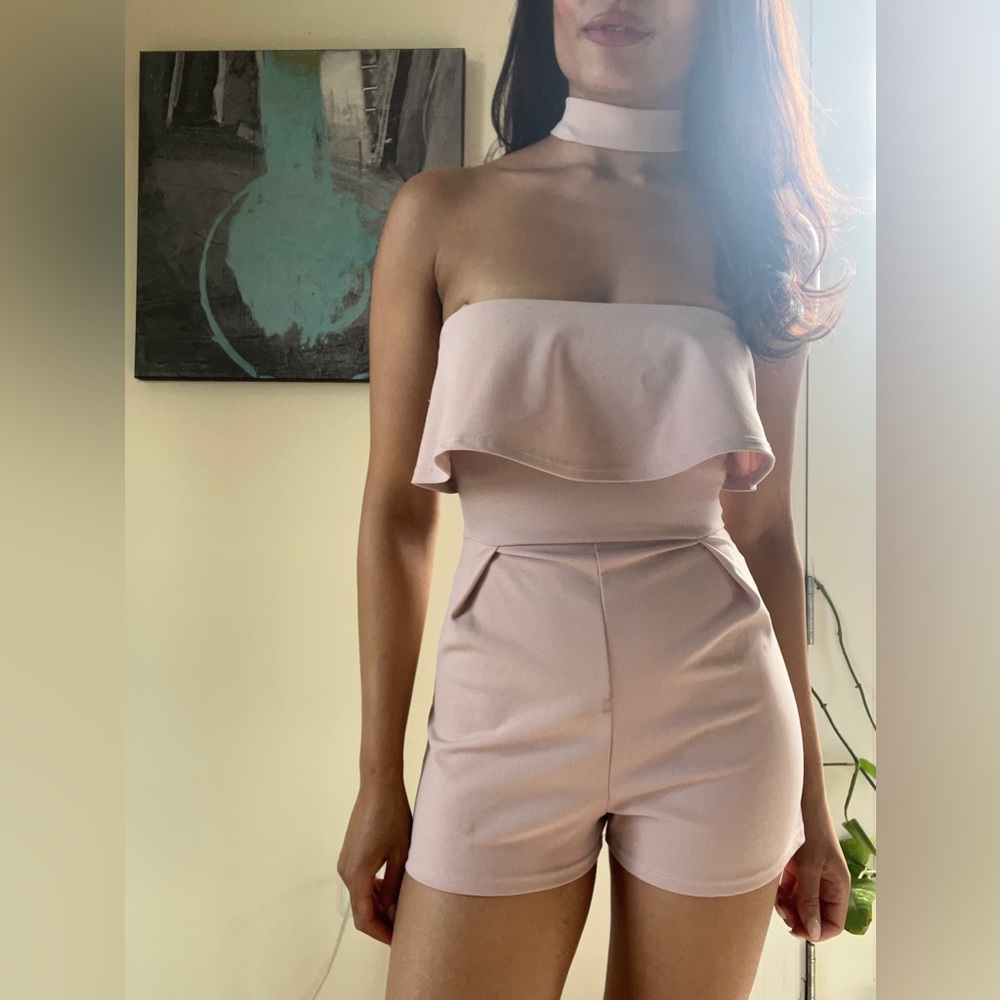 FASHIONNOVA PINK ROMPER- Small